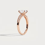 Margot丨Oval Lab Diamond Twisted Split Shank Pavé Milgrain Engagement Ring - Rings