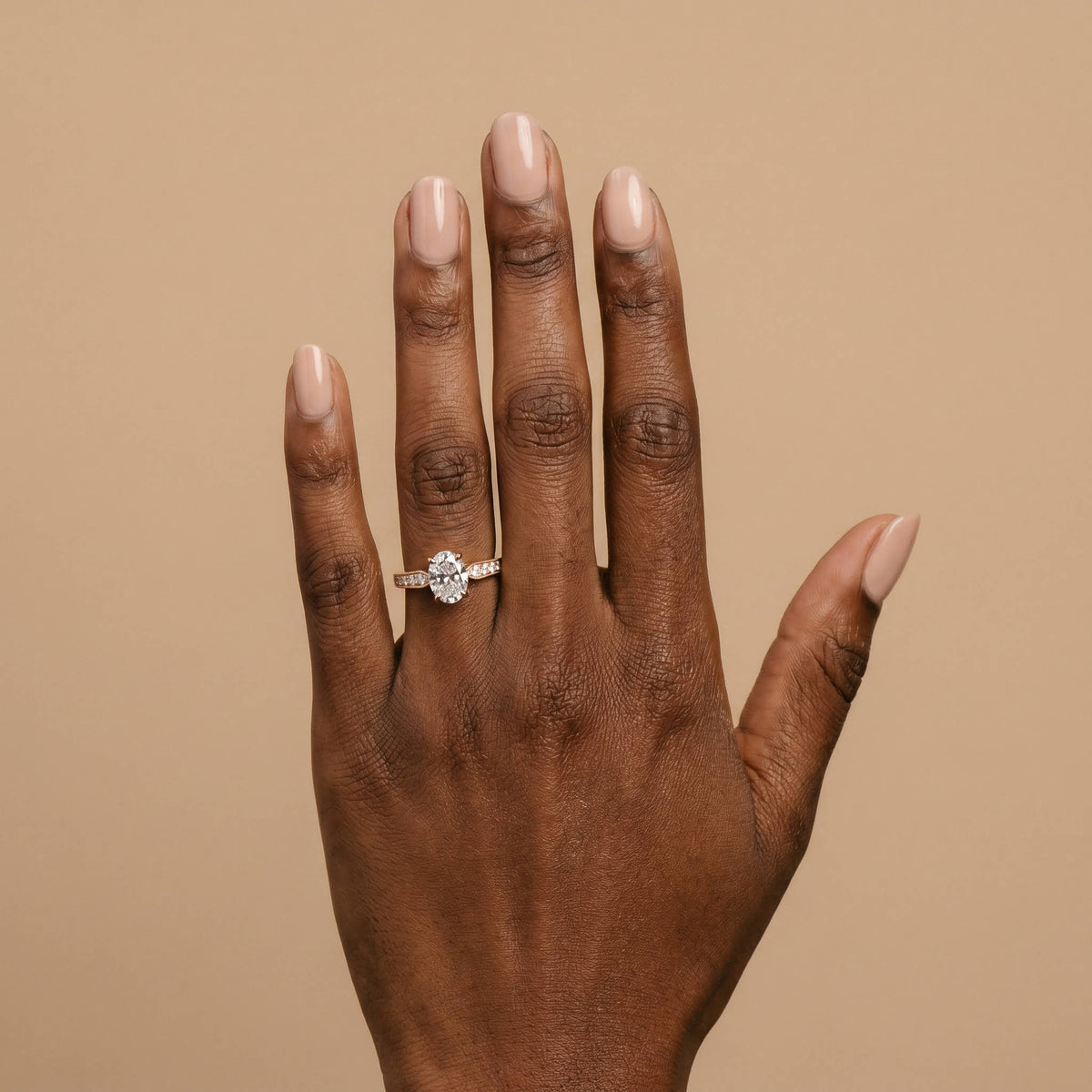 Margot丨Oval Lab Diamond Twisted Split Shank Pavé Milgrain Engagement Ring - Rings