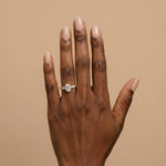 Margot丨Oval Lab Diamond Twisted Split Shank Pavé Milgrain Engagement Ring - Rings