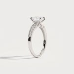 Margot丨Oval Lab Diamond Twisted Split Shank Pavé Milgrain Engagement Ring - Rings