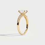 Margot丨Oval Lab Diamond Twisted Split Shank Pavé Milgrain Engagement Ring - Rings