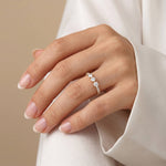 Floating Round Lab-Grown Diamond Three-Stone Pavé Ring - Rings