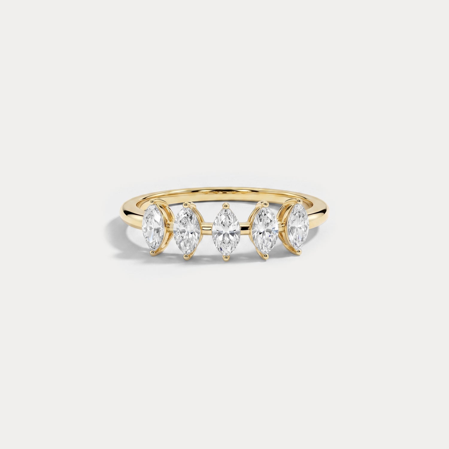 Floating Marquise Cut Lab-Grown Diamond Five-Stone Anniversary Ring - Rings