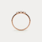 Floating Oval Lab-Grown Diamond Three-Stone Pavé Ring - Rings