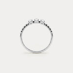 Floating Oval Lab-Grown Diamond Three-Stone Pavé Ring - Rings