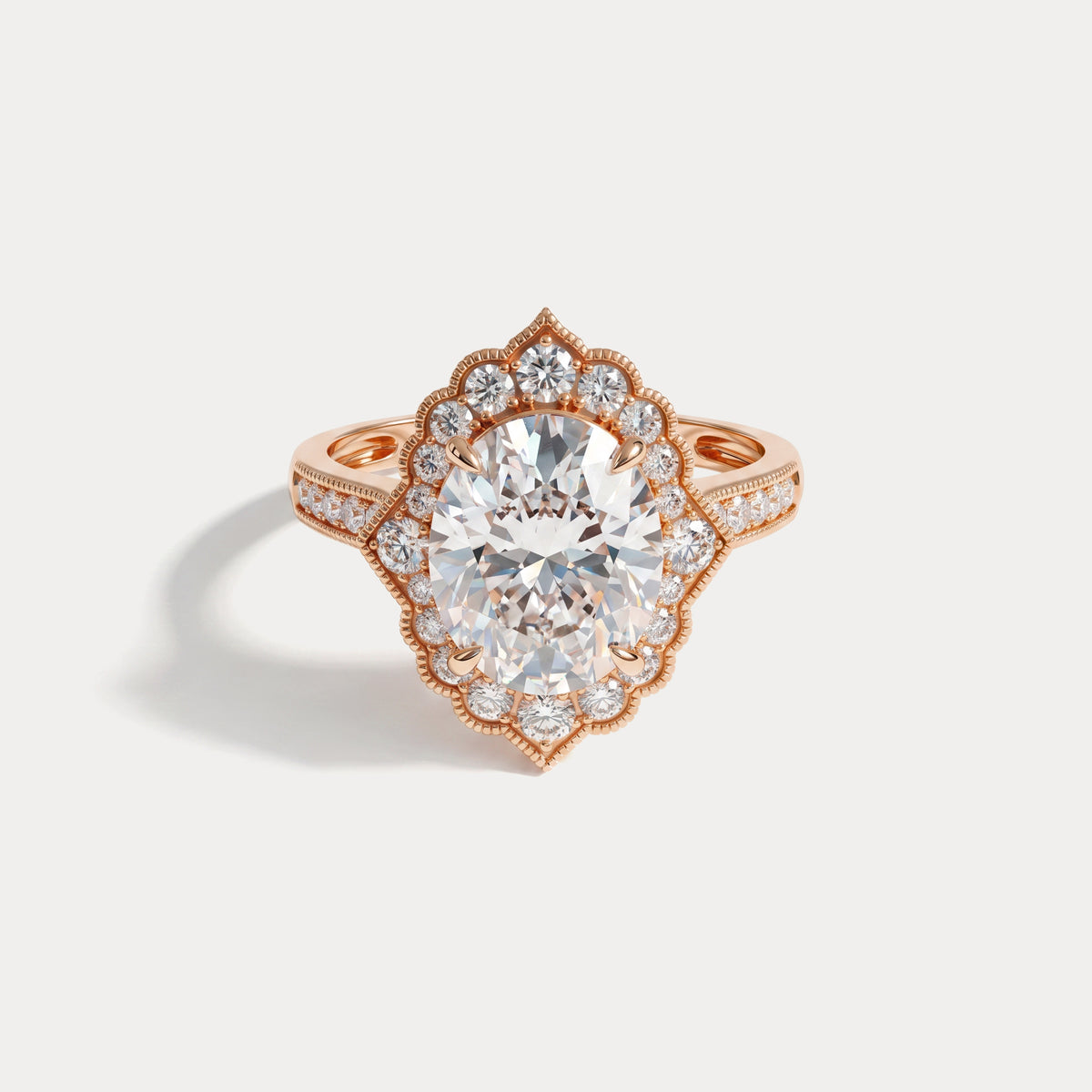 Ottilie丨Lab-Grown Diamond Scalloped Vintage Engagement Ring - Rings