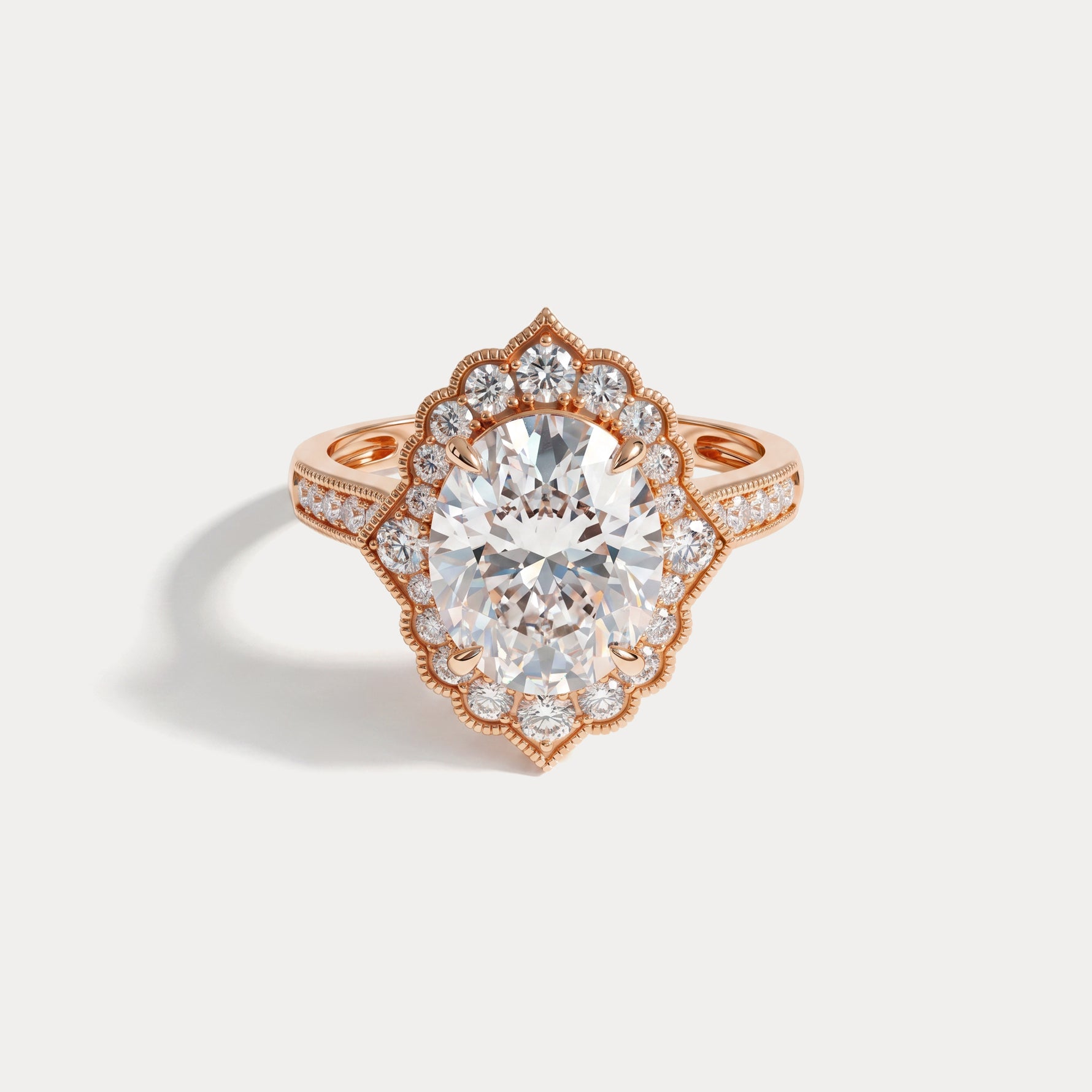 Ottilie丨Lab-Grown Diamond Scalloped Vintage Engagement Ring - Rings