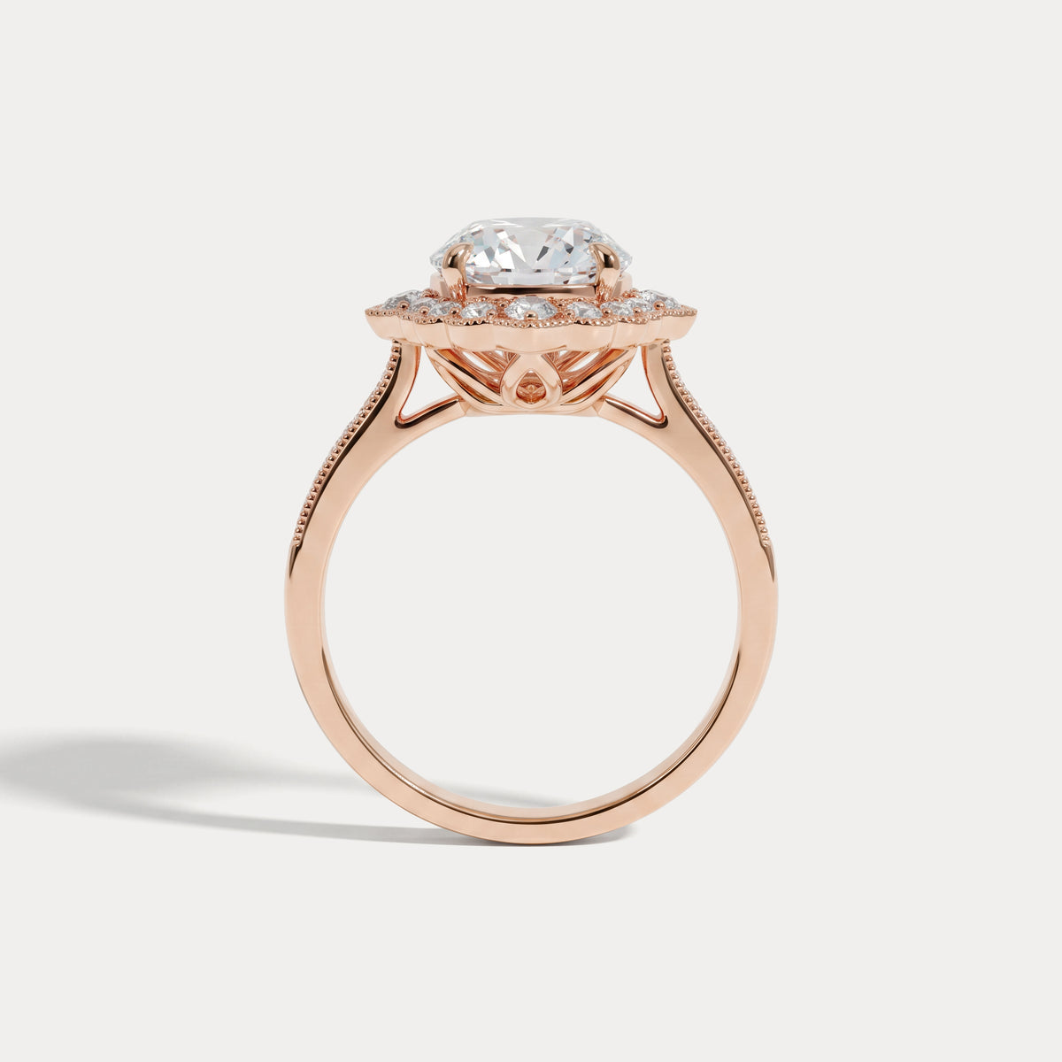 Ottilie丨Lab-Grown Diamond Scalloped Vintage Engagement Ring - Rings
