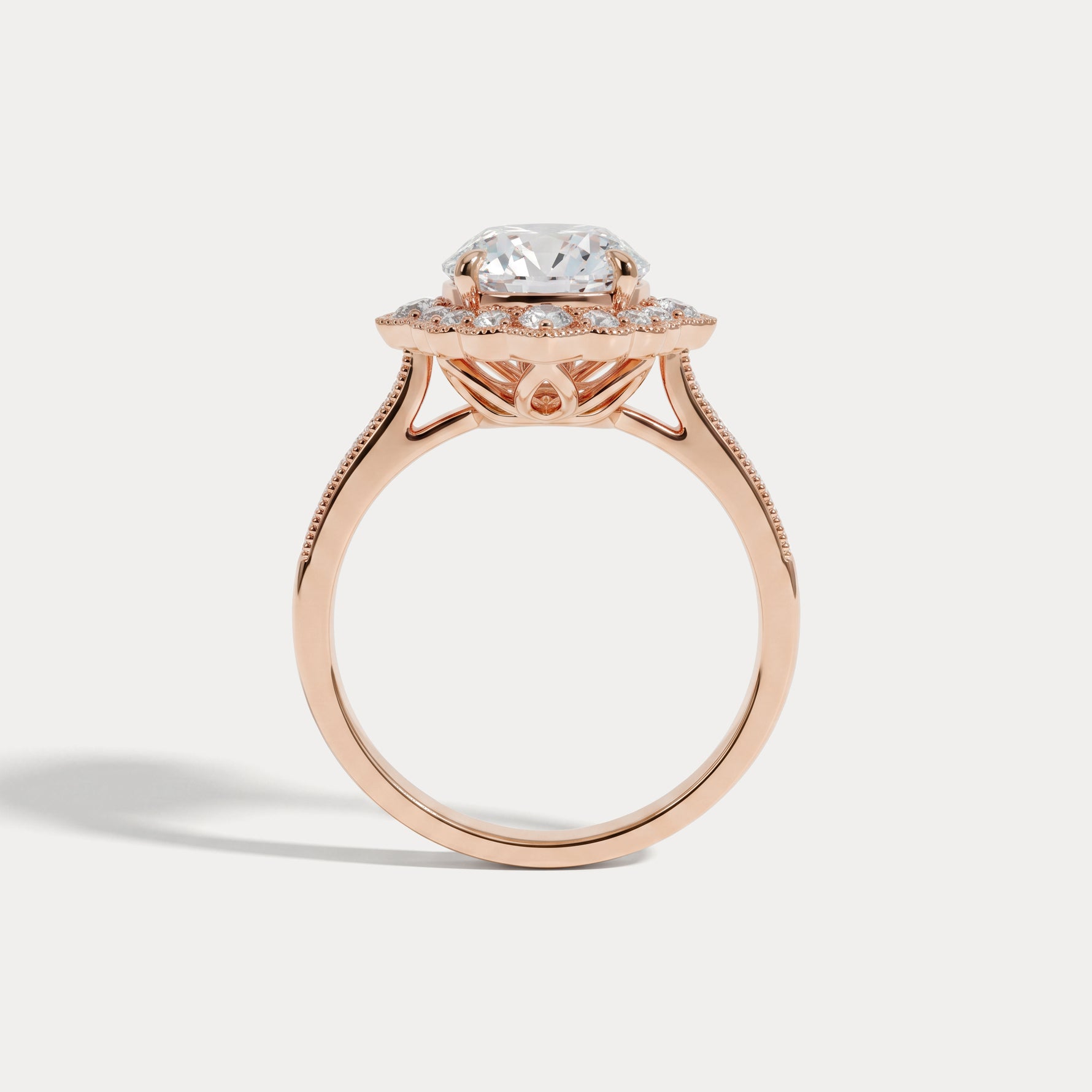 Ottilie丨Lab-Grown Diamond Scalloped Vintage Engagement Ring - Rings