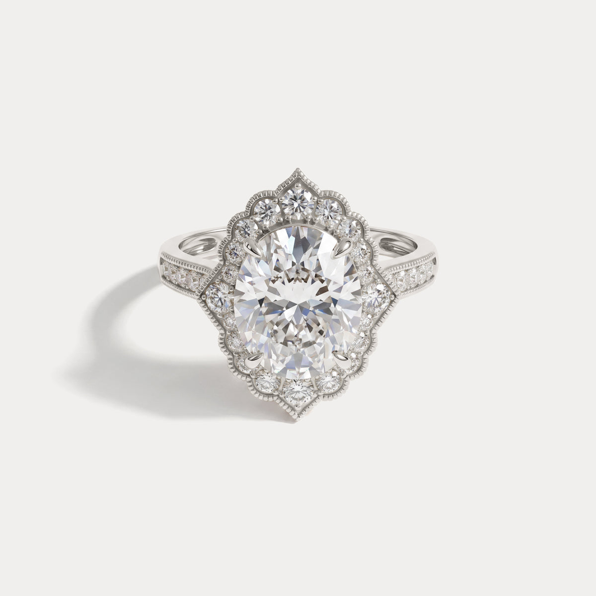 Ottilie丨Lab-Grown Diamond Scalloped Vintage Engagement Ring - Rings