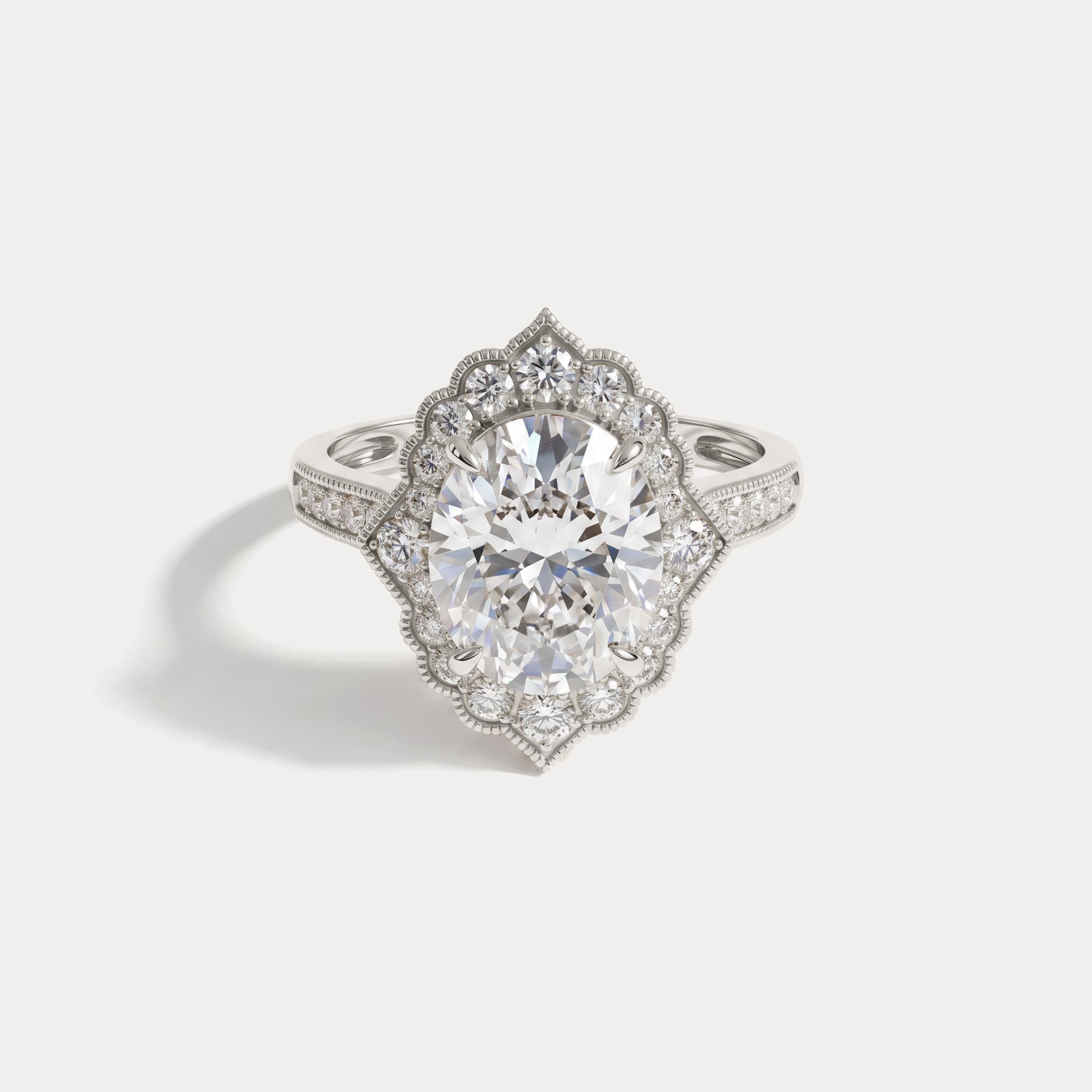 Ottilie丨Lab-Grown Diamond Scalloped Vintage Engagement Ring - Rings