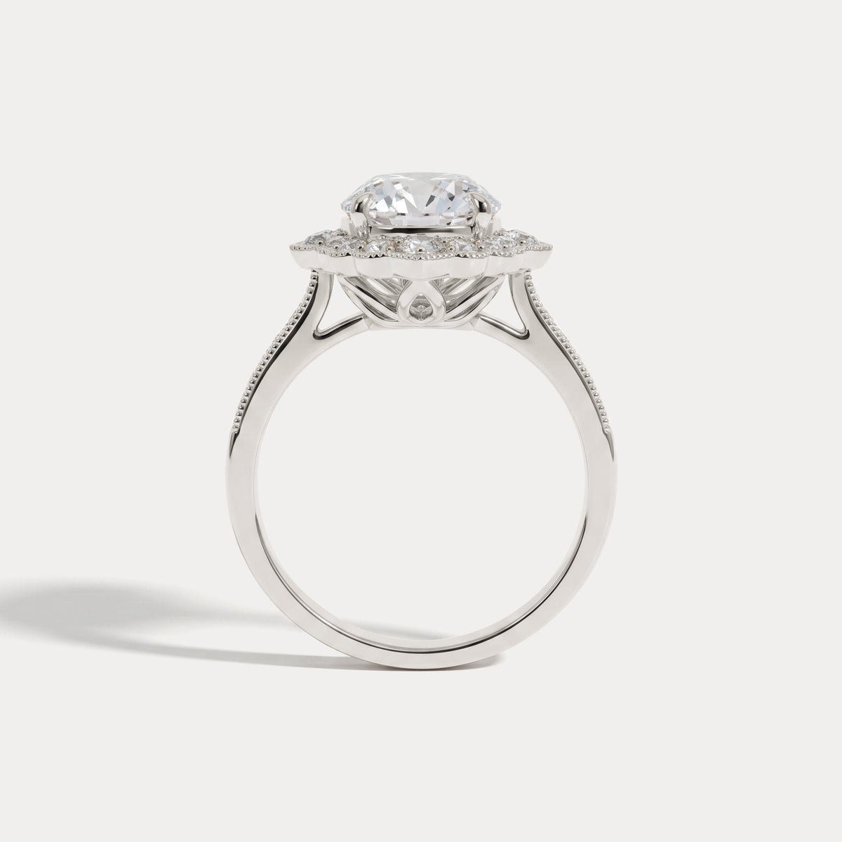 Ottilie丨Lab-Grown Diamond Scalloped Vintage Engagement Ring - Rings