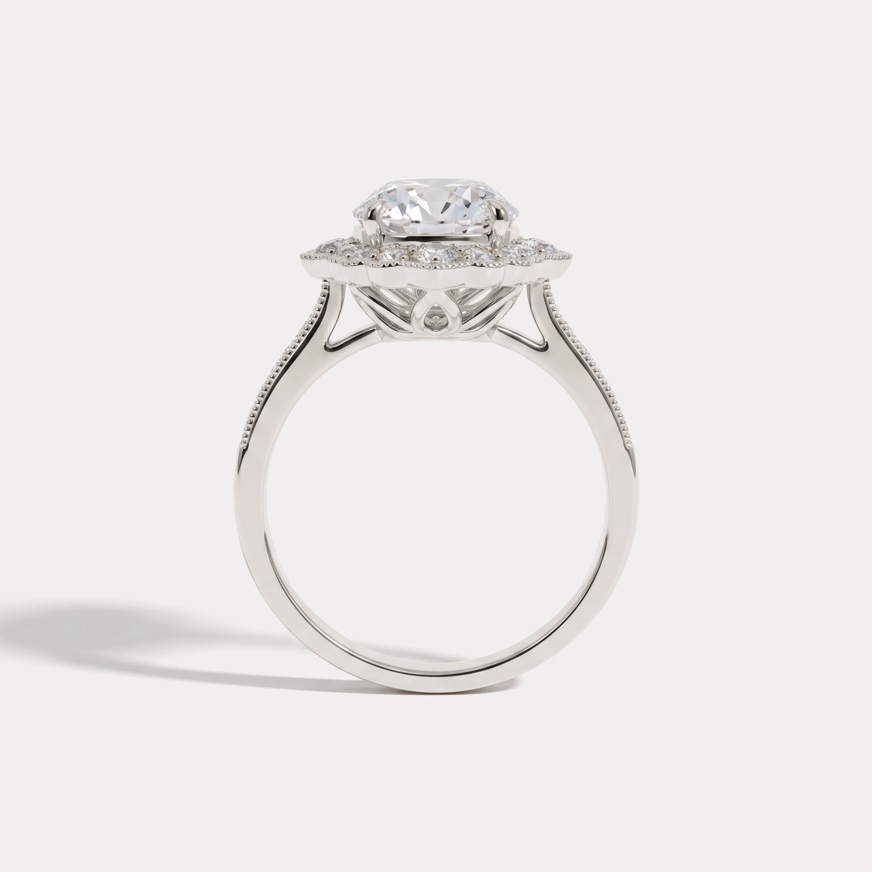 Ottilie丨Lab-Grown Diamond Scalloped Vintage Engagement Ring - Rings