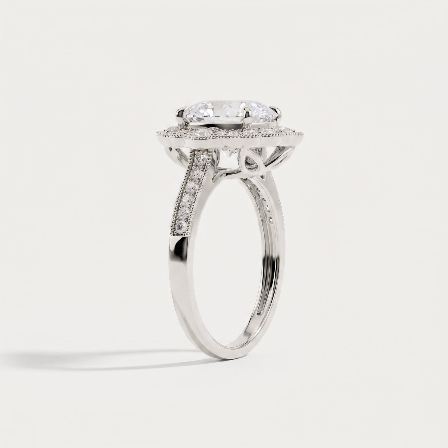 Ottilie丨Lab-Grown Diamond Scalloped Vintage Engagement Ring - Rings
