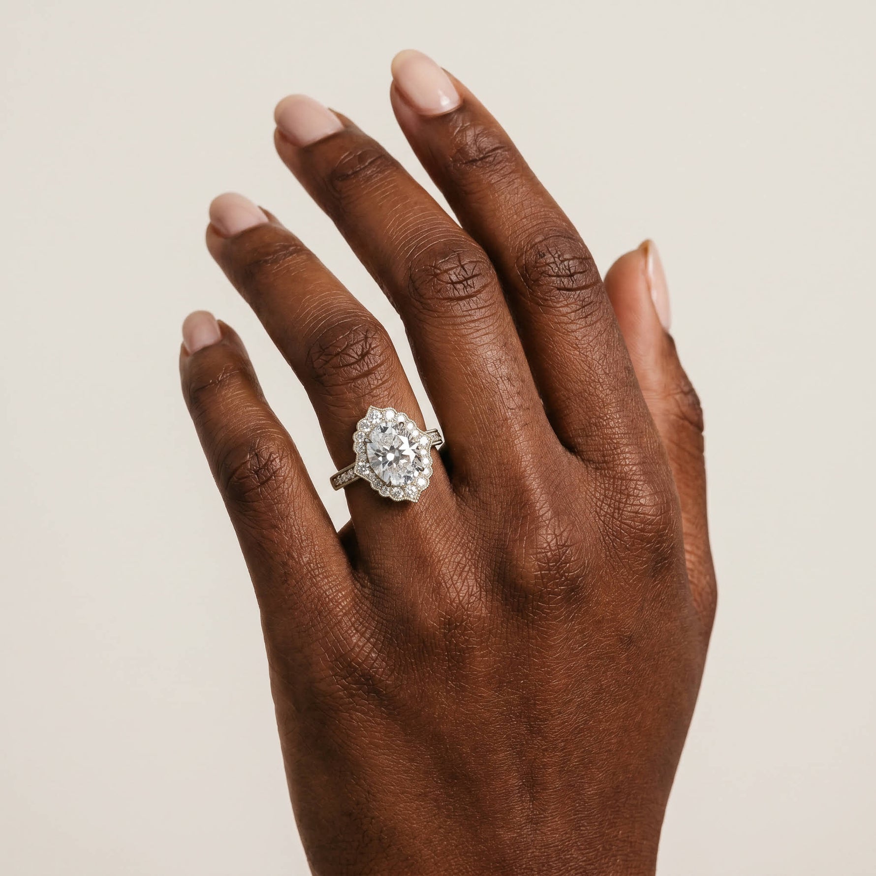 Ottilie丨Lab-Grown Diamond Scalloped Vintage Engagement Ring - Rings