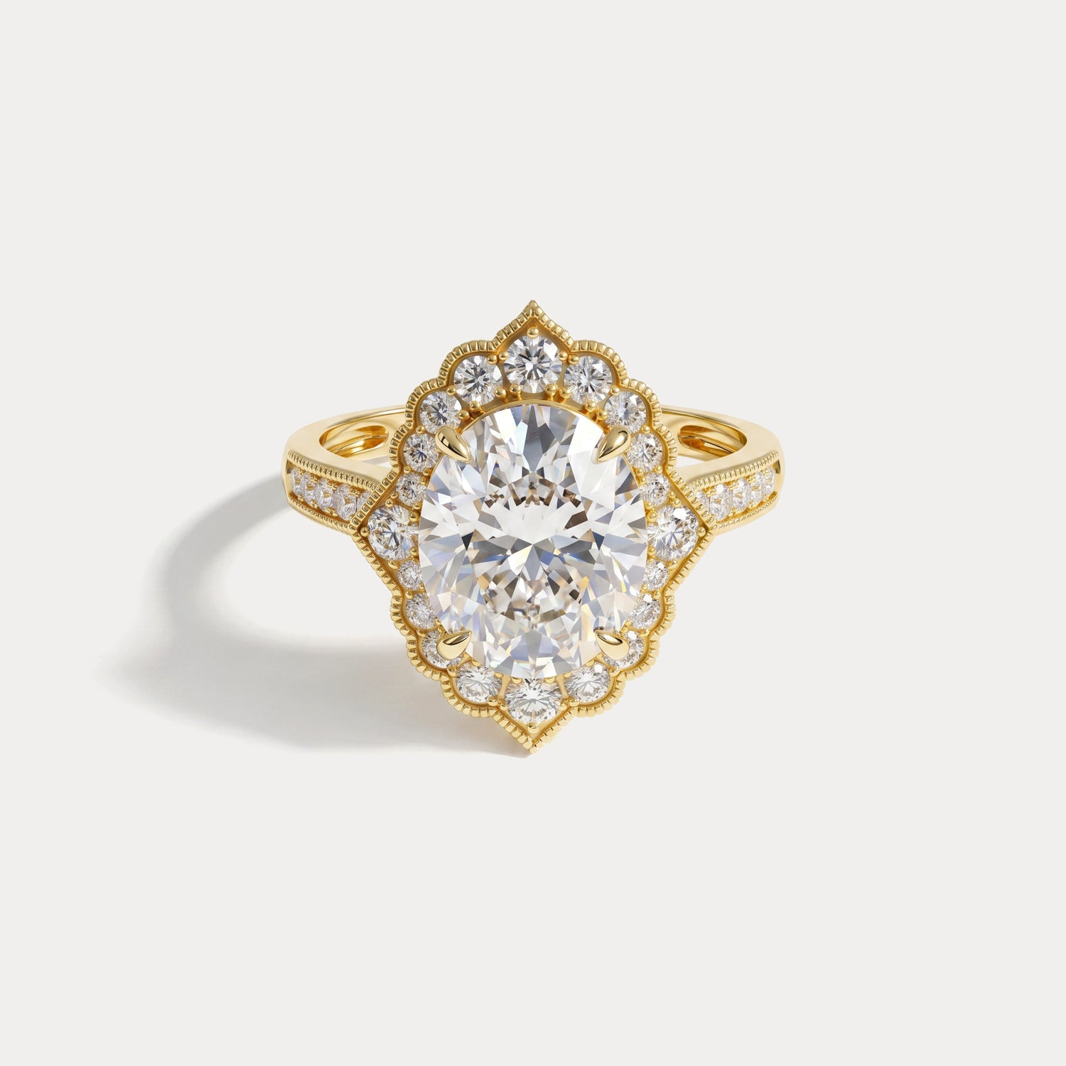 Ottilie丨Lab-Grown Diamond Scalloped Vintage Engagement Ring - Rings