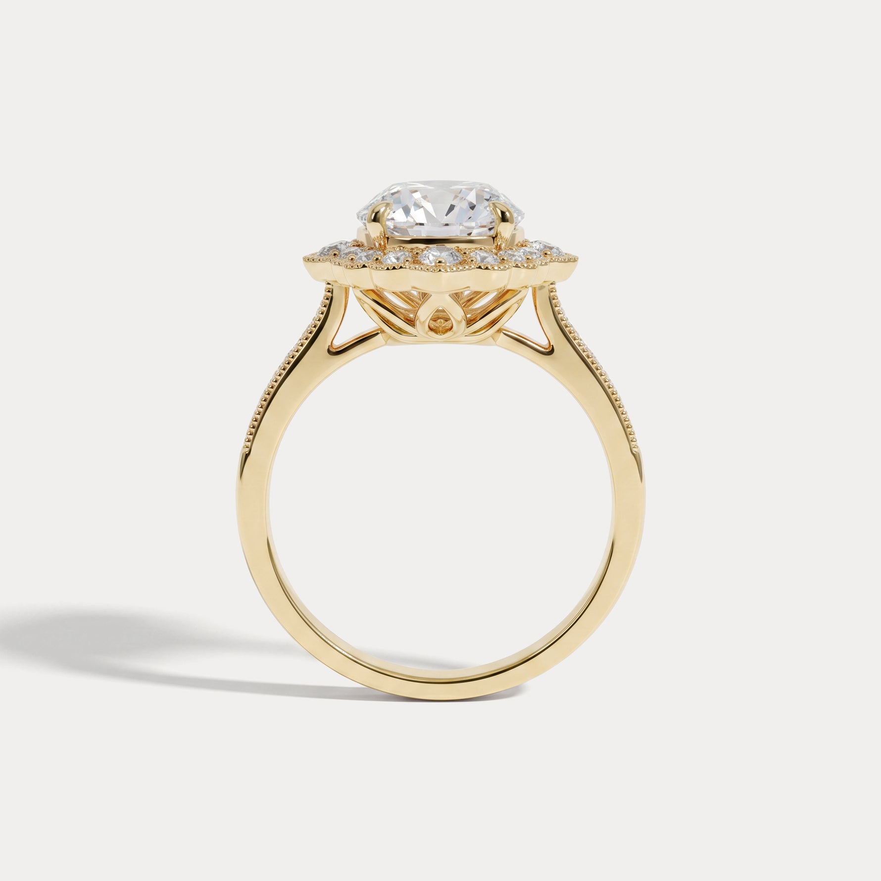 Ottilie丨Lab-Grown Diamond Scalloped Vintage Engagement Ring - Rings