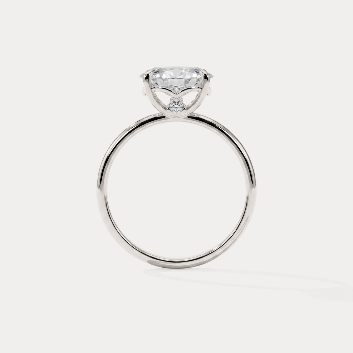 Maeve丨Oval Cut Lab Diamond Hidden Accent Engagement Ring - Rings