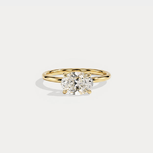 Maeve丨Oval Cut Lab Diamond Hidden Accent Engagement Ring