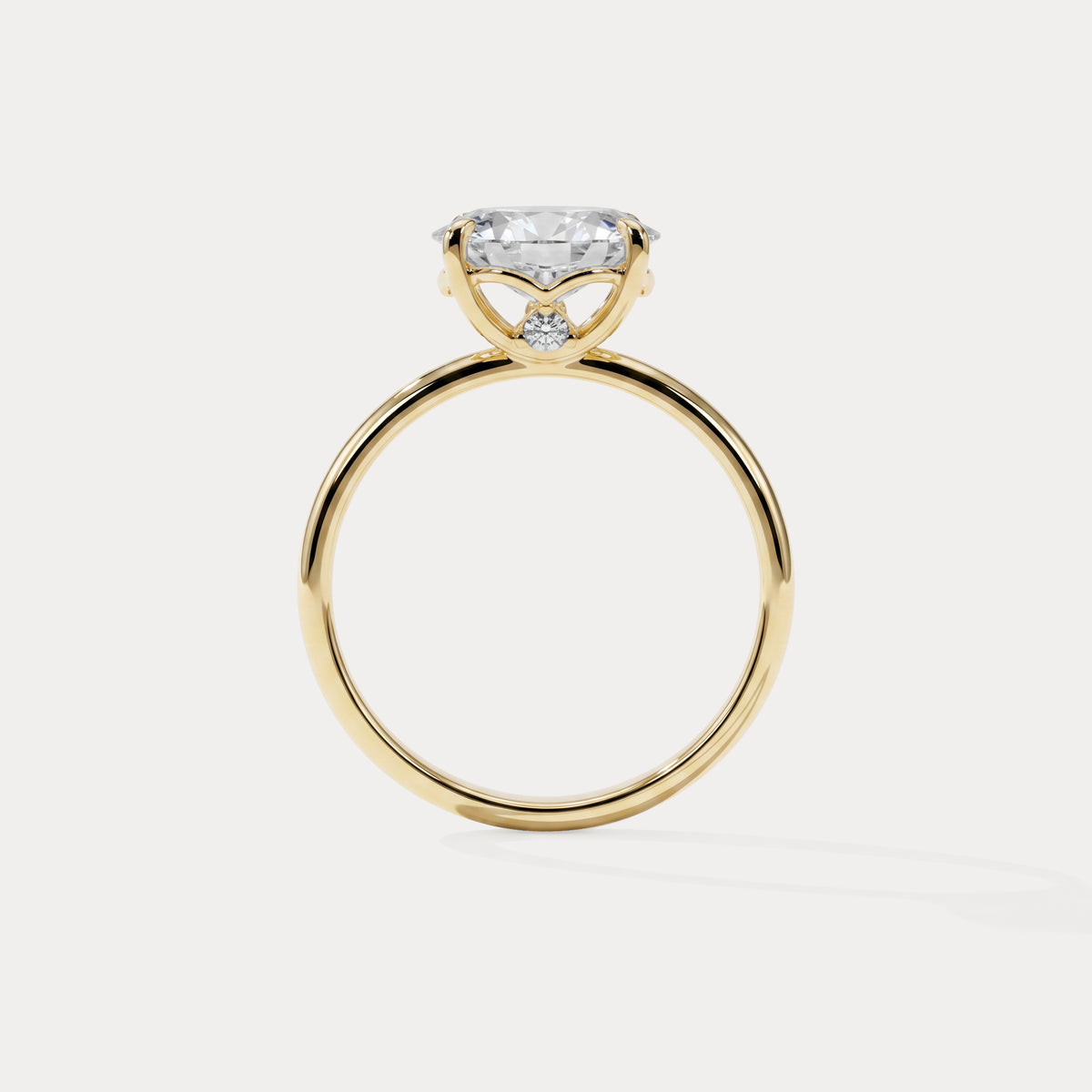 Maeve丨Oval Cut Lab Diamond Hidden Accent Engagement Ring - Rings