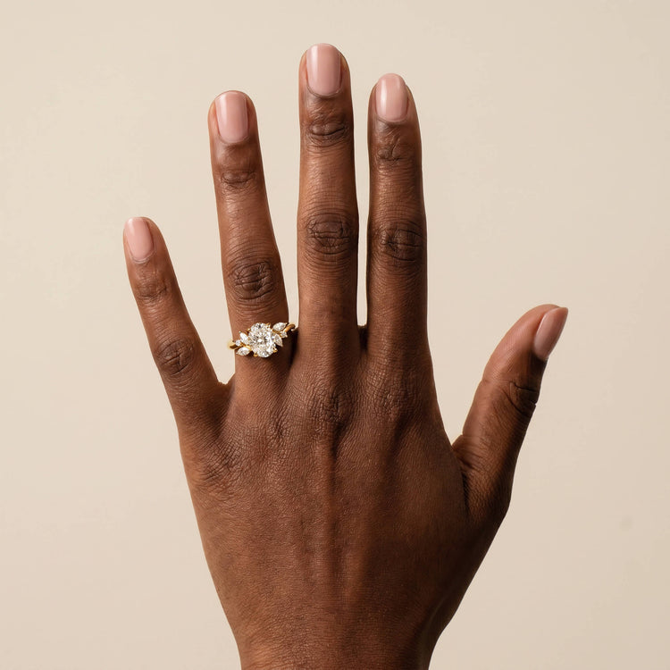 Lisette | Oval Lab Diamond Marquise Vine Milgrain Engagement Ring - Rings