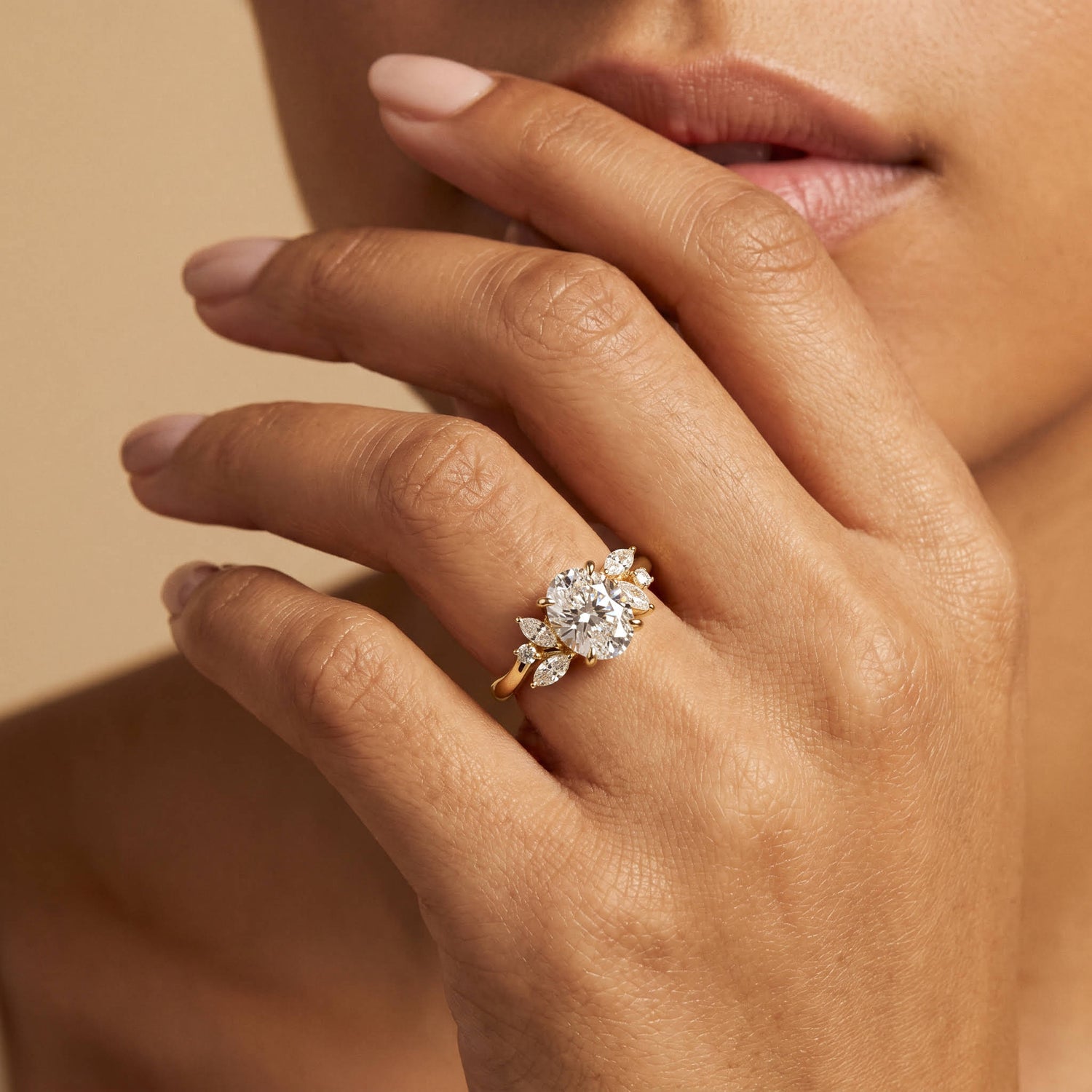 Lisette | Oval Lab Diamond Marquise Vine Milgrain Engagement Ring - Rings
