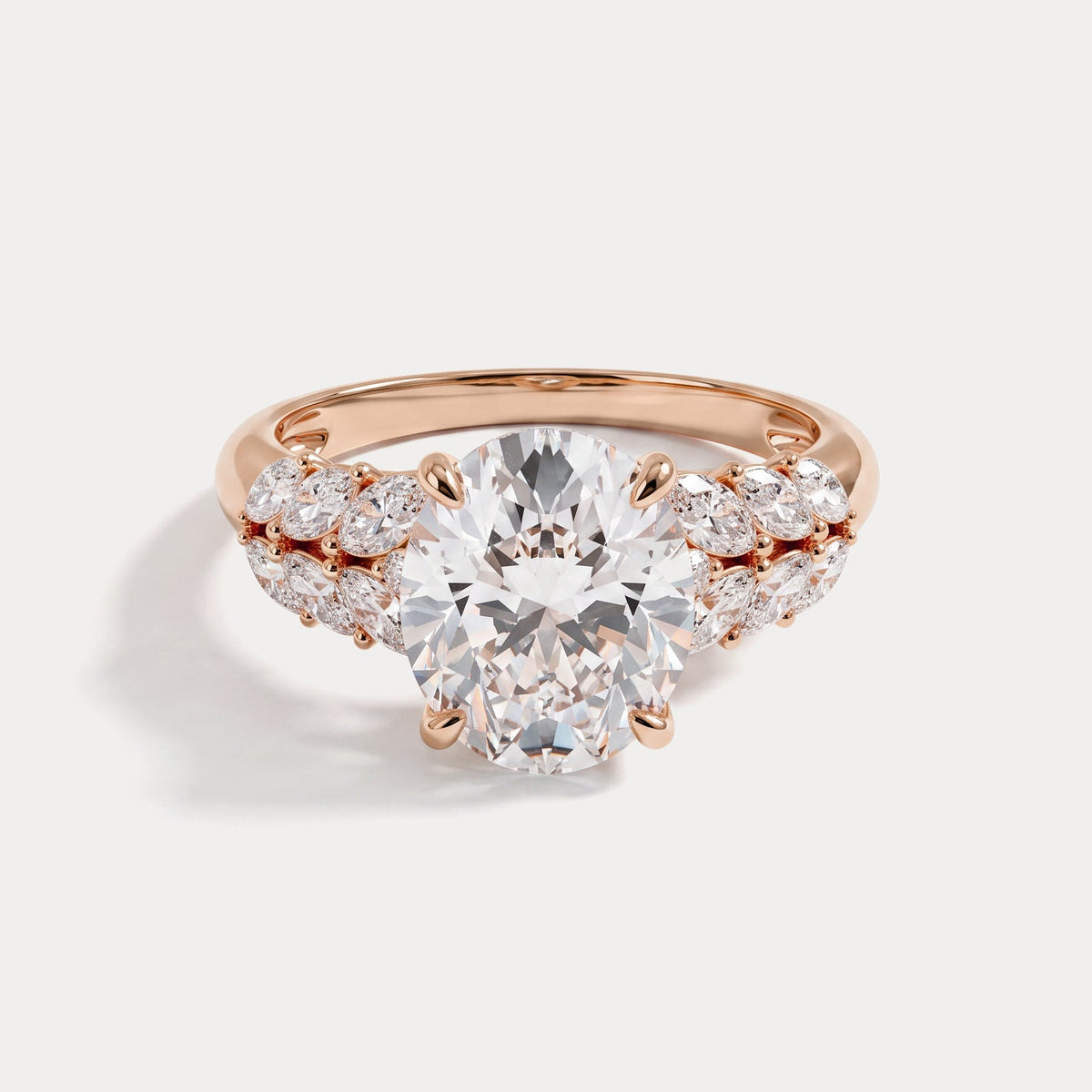 Nerissa丨Oval Cut Lab Diamond Cathedral Cluster Ring - Rings