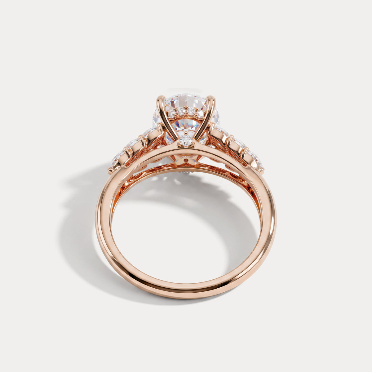 Nerissa丨Oval Cut Lab Diamond Cathedral Cluster Ring - Rings