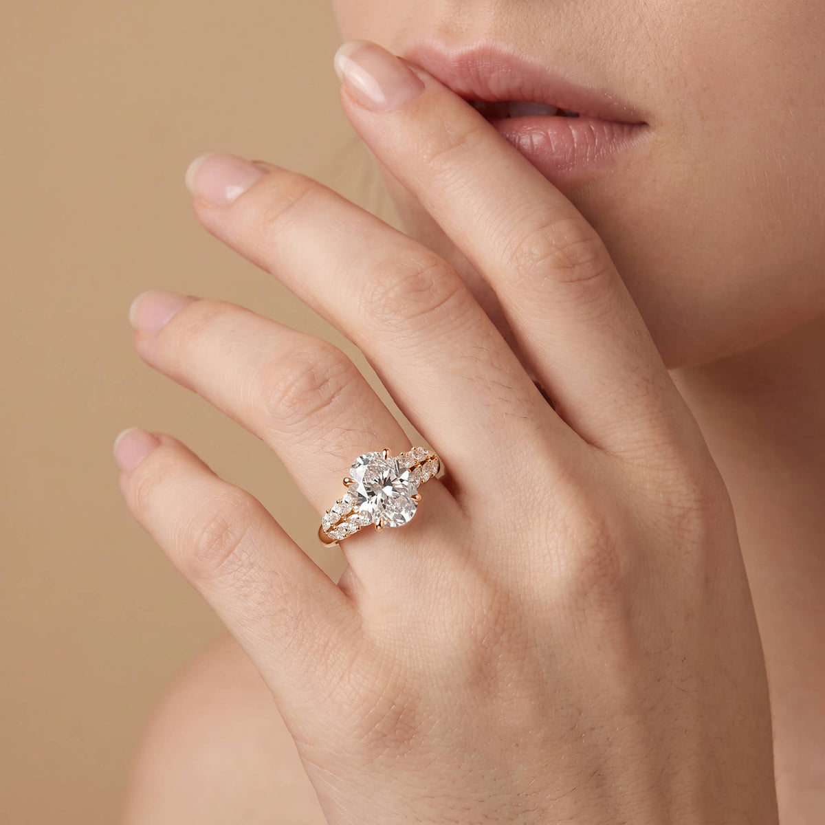Nerissa丨Oval Cut Lab Diamond Cathedral Cluster Ring - Rings
