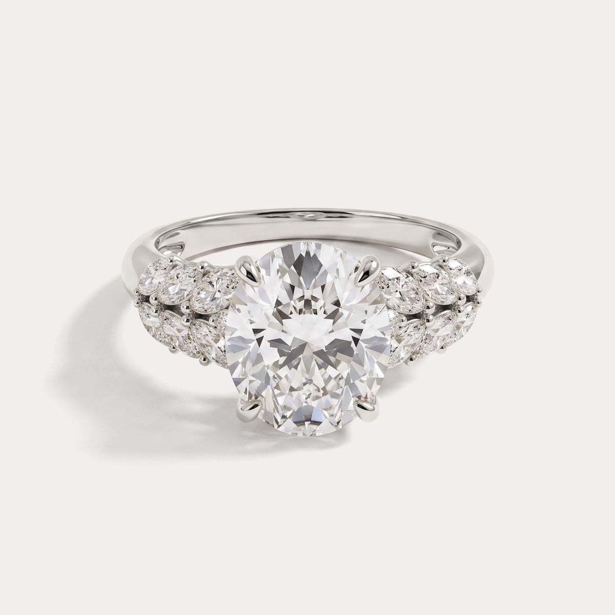 Nerissa丨Oval Cut Lab Diamond Cathedral Cluster Ring - Rings