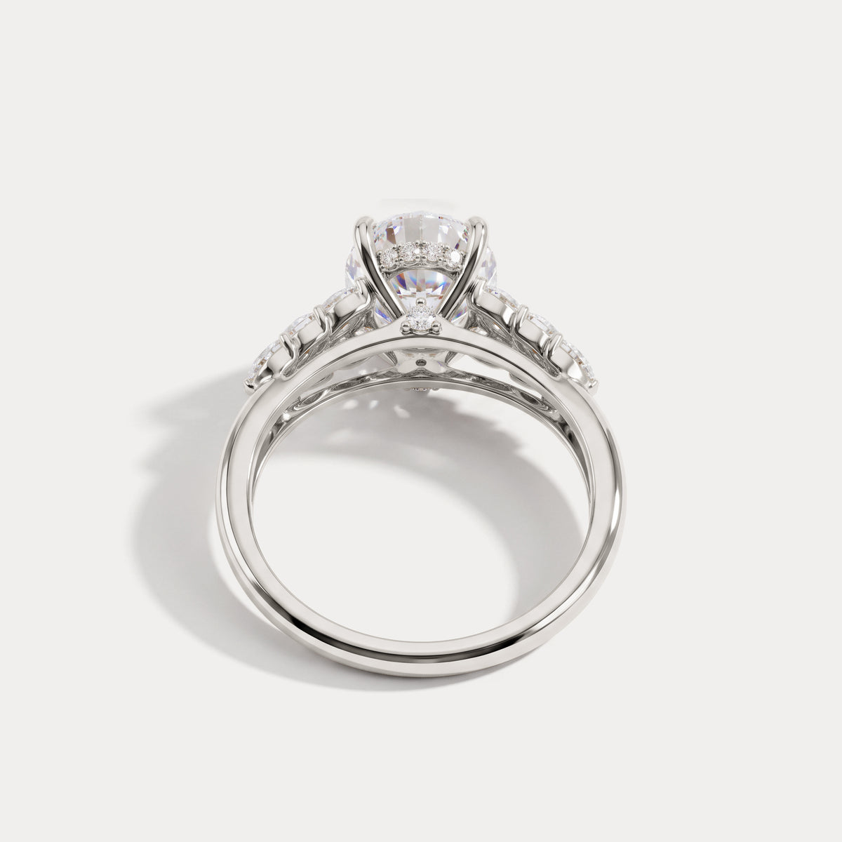 Nerissa丨Oval Cut Lab Diamond Cathedral Cluster Ring - Rings