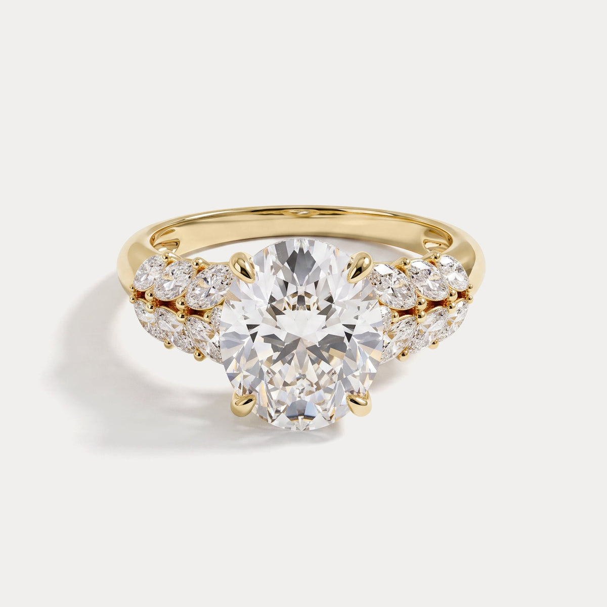 Nerissa丨Oval Cut Lab Diamond Cathedral Cluster Ring - Rings