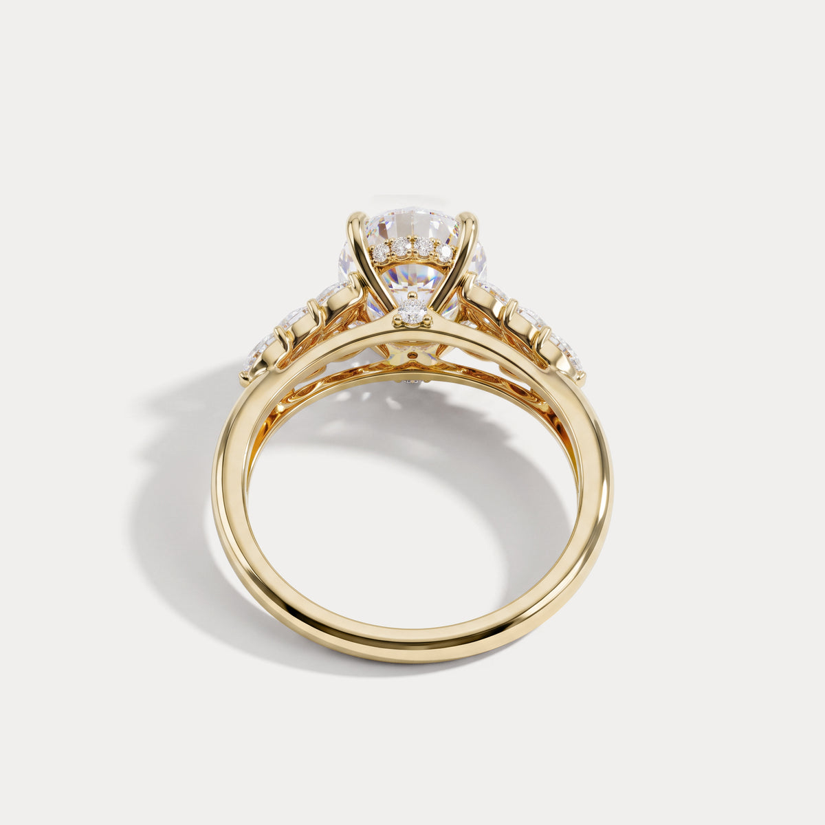 Nerissa丨Oval Cut Lab Diamond Cathedral Cluster Ring - Rings