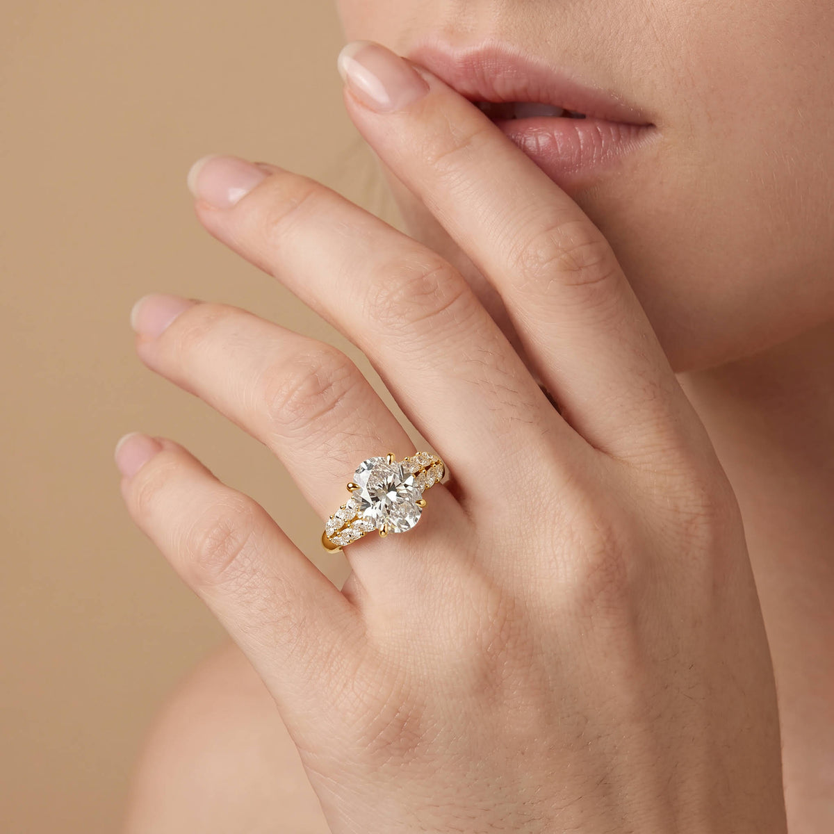Nerissa丨Oval Cut Lab Diamond Cathedral Cluster Ring - Rings