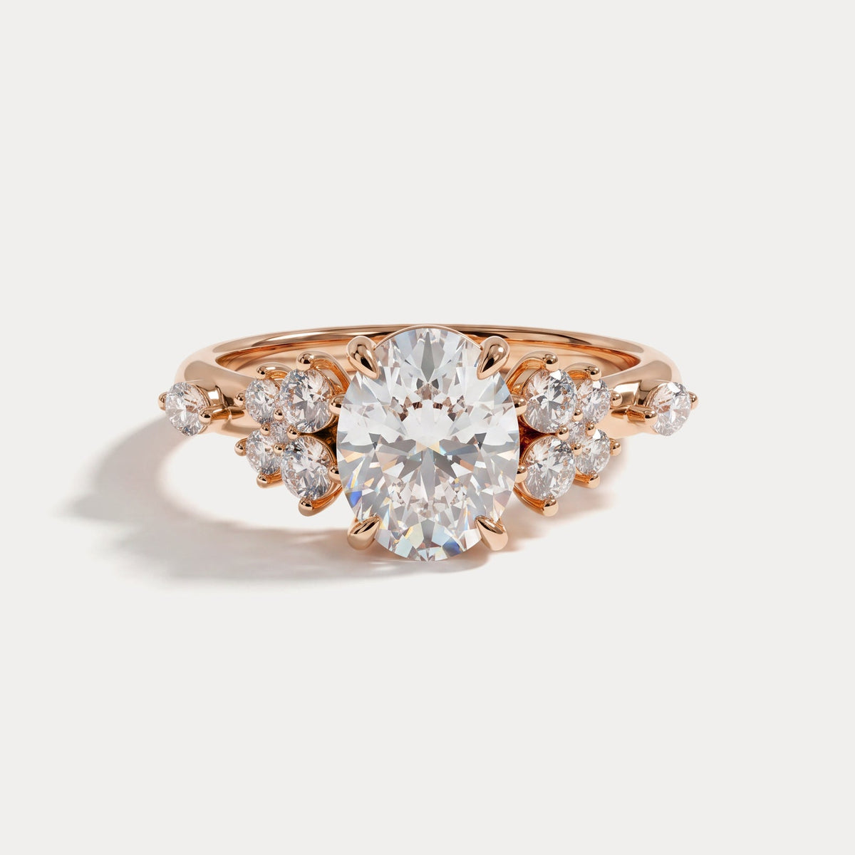 Ilaria丨Oval Cut Lab Diamond Floral Leaf Ring - Rings