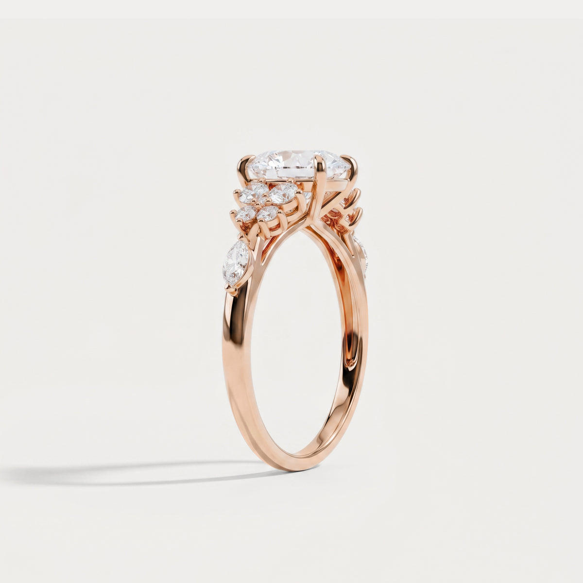 Ilaria丨Oval Cut Lab Diamond Floral Leaf Ring - Rings