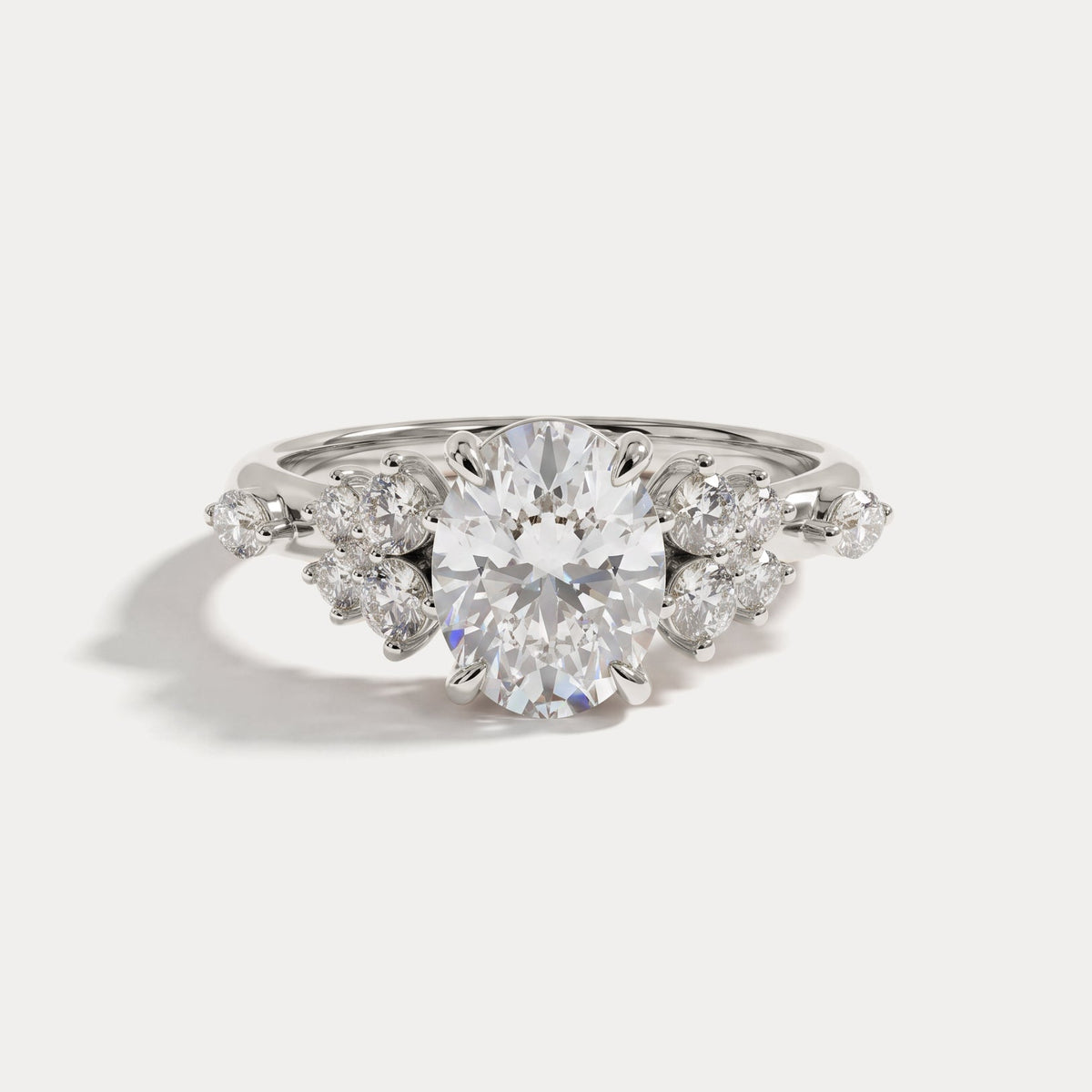 Ilaria丨Oval Cut Lab Diamond Floral Leaf Ring - Rings