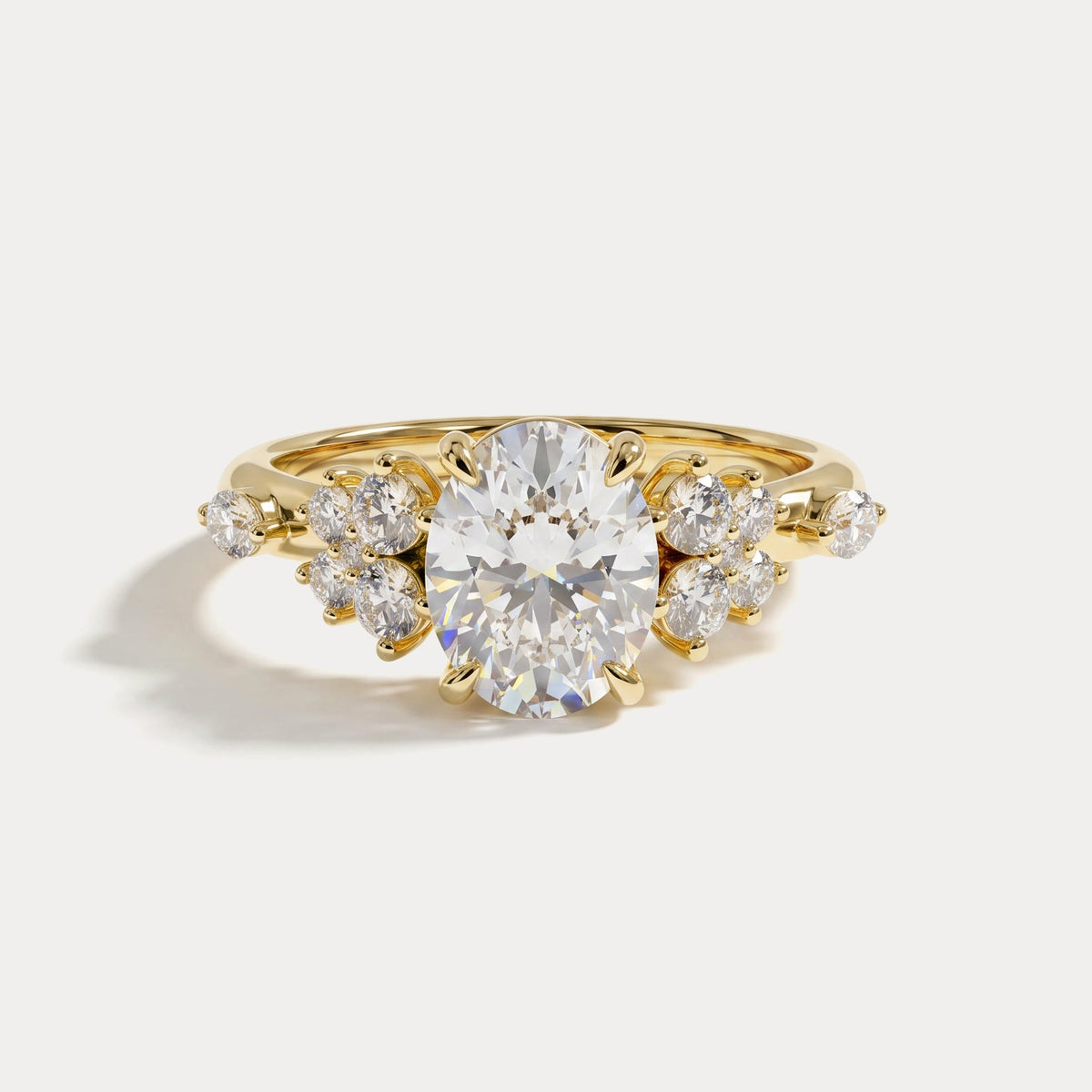 Ilaria丨Oval Cut Lab Diamond Floral Leaf Ring - Rings