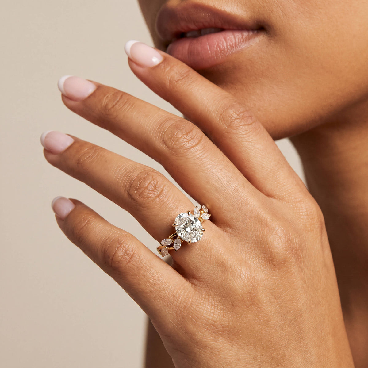 Joanne丨Oval Cut Lab-Grown Diamond Vine Wreath Engagement Ring - Rings