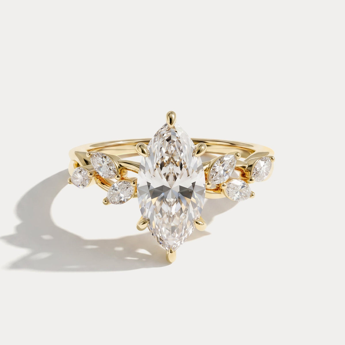 Evelyn丨Marquise Cut Lab Diamond Vine Wreath Ring - Rings