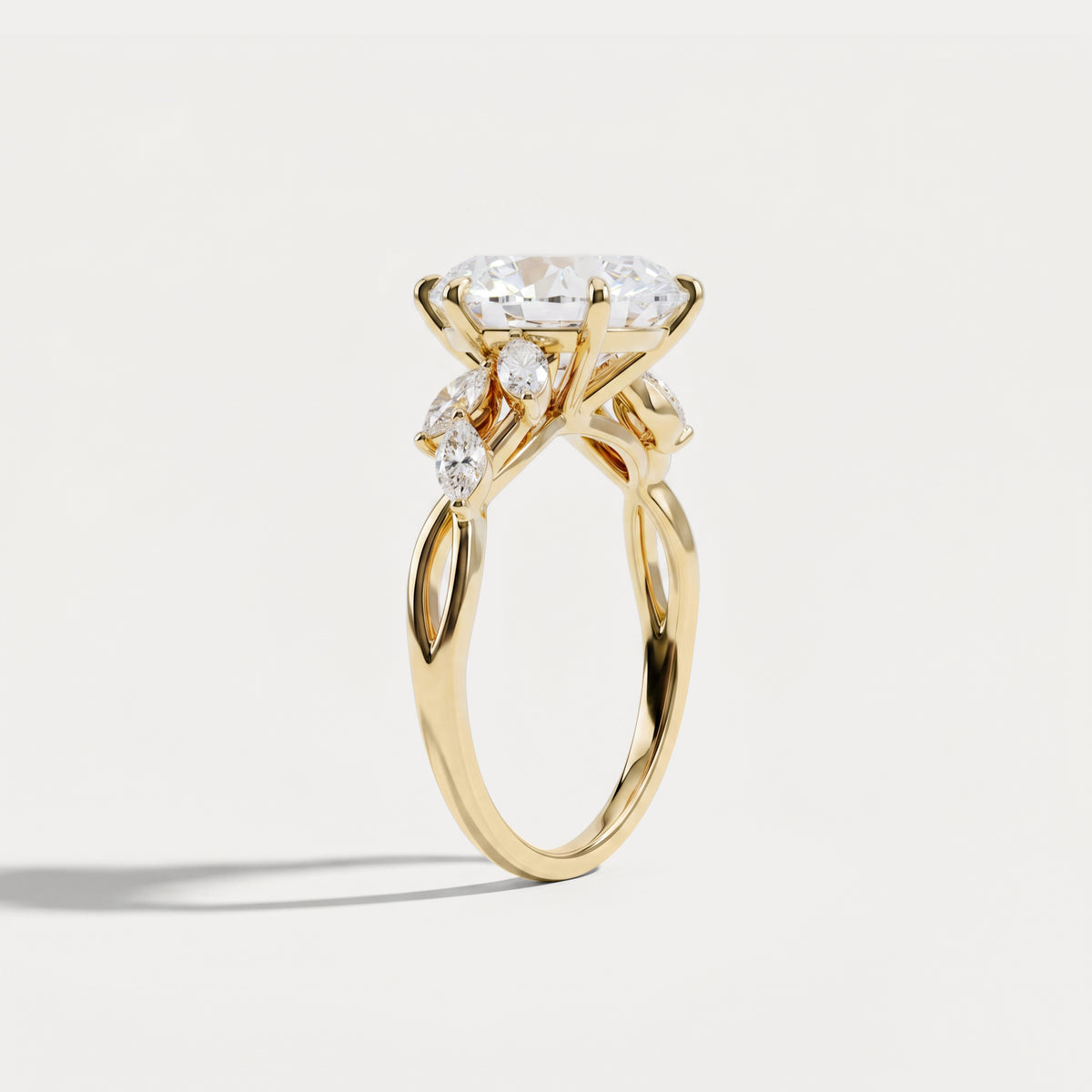 Evelyn丨Marquise Cut Lab Diamond Vine Wreath Ring - Rings
