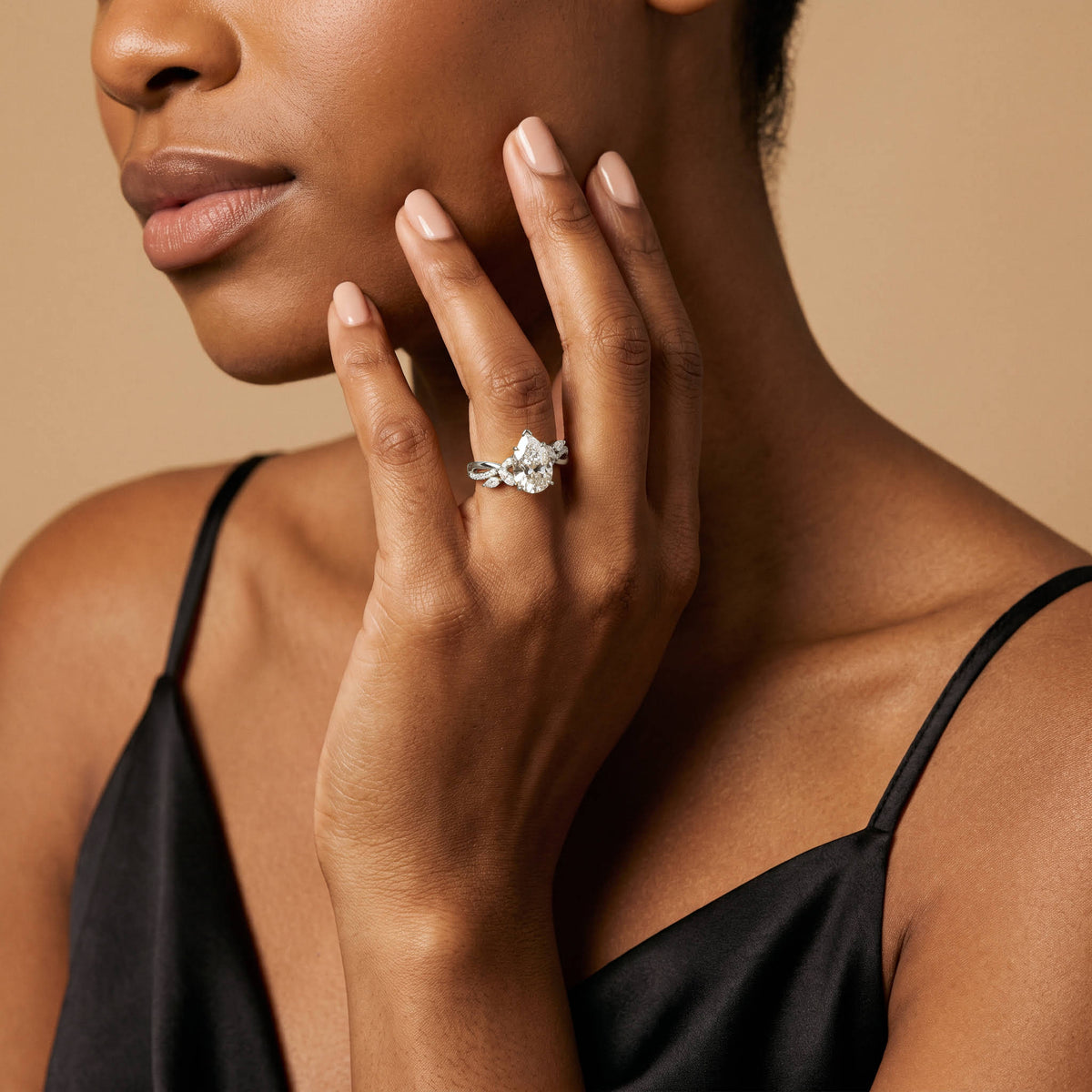 Bette丨Pear Cut Lab Diamond Twisted Vine Engagement Ring - Rings