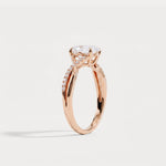 Pascale丨Oval Lab Diamond Twisted Split Shank Pavé Engagement Ring - Rings