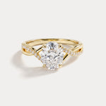 Pascale丨Oval Lab Diamond Twisted Split Shank Pavé Engagement Ring - Rings