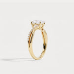 Pascale丨Oval Lab Diamond Twisted Split Shank Pavé Engagement Ring - Rings