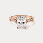 Delaney丨Radiant Lab Diamond Twisted Split Shank Pavé Engagement Ring - Rings
