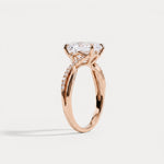 Delaney丨Radiant Lab Diamond Twisted Split Shank Pavé Engagement Ring - Rings