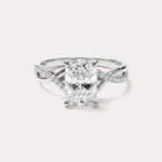 Delaney丨Radiant Lab Diamond Twisted Split Shank Pavé Engagement Ring - Rings