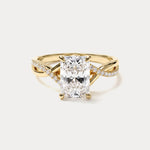 Delaney丨Radiant Lab Diamond Twisted Split Shank Pavé Engagement Ring - Rings