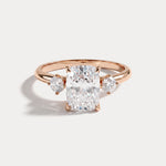 Manon丨Elongated Cushion Lab Diamond Three-Stone Engagement Ring - Rings